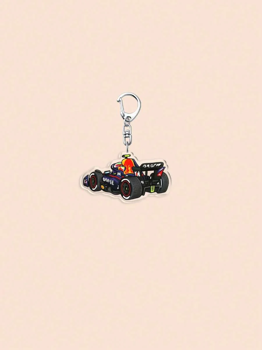1-7 Pieces Racing-Themed Acrylic Keychains, Motorsport Key Rings, Key Accessories, Bag Charms, Cartoon Character Pendants Cute Shark, Helmeted Puppy Backpack Keychain. Suitable for Fans to Collect, Birthday Gifts, Christmas Gifts, Car Key Chains, Gifts for Parents, Graduation Gifts, Teacher Appreciation Gifts.