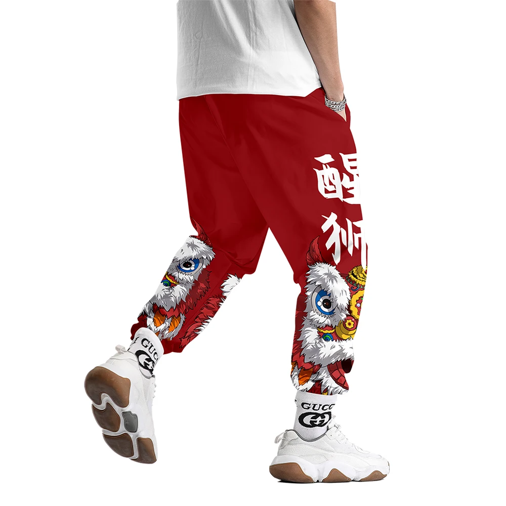 

Свободные повседневные брюки для мужчин и женщин в стиле хип-хоп с изображением тигра и льва, удобная одежда для пар, коллекция «Год Тигра»