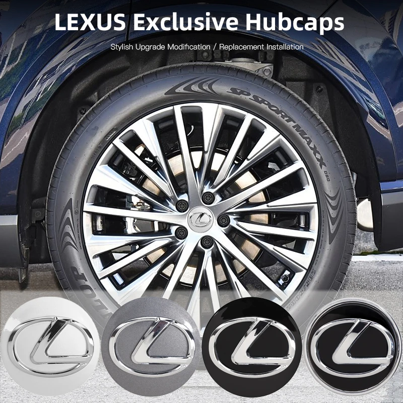 

4Pcs Car Wheel Center Hub Caps Cover Accessories For Lexus F SPORT LBX NX RX 350h 450h Plug-in Hybrid ES UX 300e GS GX IS LS CT
