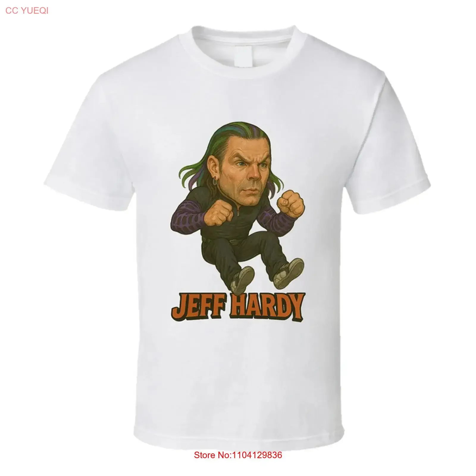 Jeff Hardy Wrestling Fan Caricature T Shirt vintage Washed Soft Slightly graphic homme Comfortable Breathable Unisex