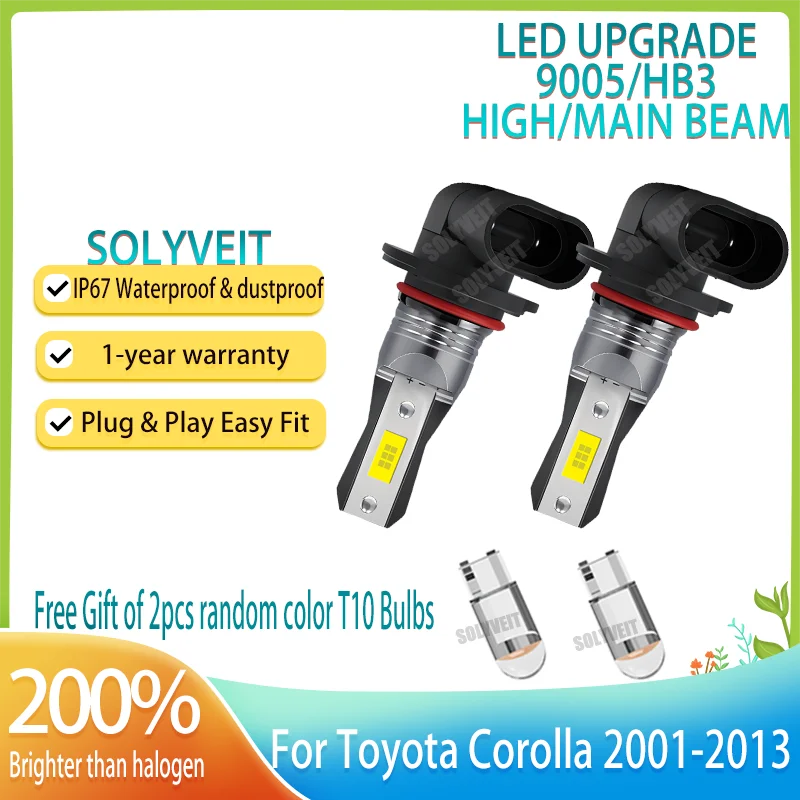 

A Seamless Upgrade:Our LED Bulbs Fit Your Car HB3 High Beam For Toyota Corolla 2001 2002 2003 2004 2005 2006 2007 2008 2009-2013