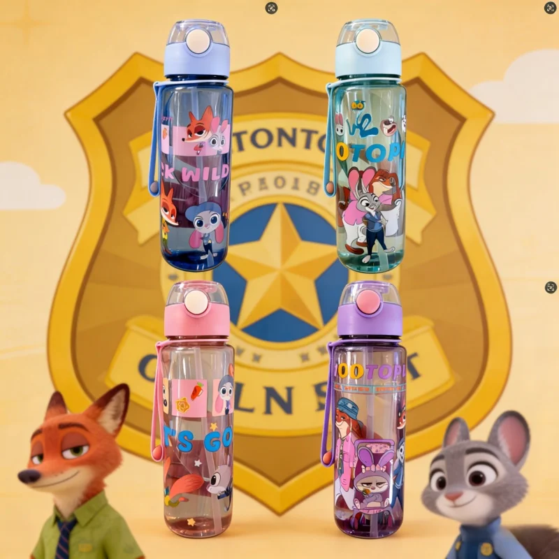 

Милая изолированная бутылка для воды Disney Zootopia с двойными стенками — Джуди Хоппс Кролик и Ник Уайлд Лиса Дизайн 700 мл Уличная герметичная бутылка