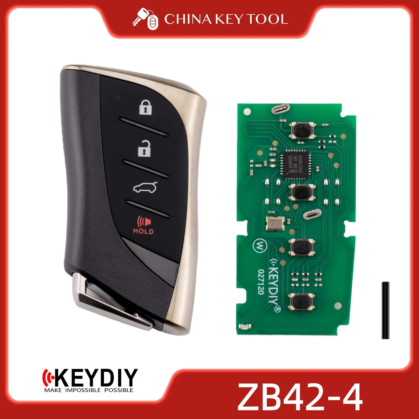 KEYDIY KD ZB42-4 Universal Smart Remote Key 3+1 Buttons Compatible with Lexus Type