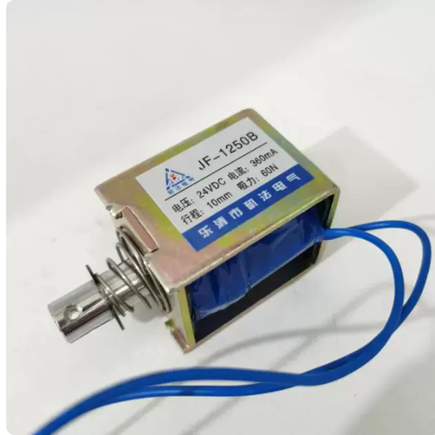 JF-1250B 1253B 1264B Model 360mA DC 12V/24V Solenoid Electromagnet Push Pull Open Frame 10mm 60N Force for Industrial Use