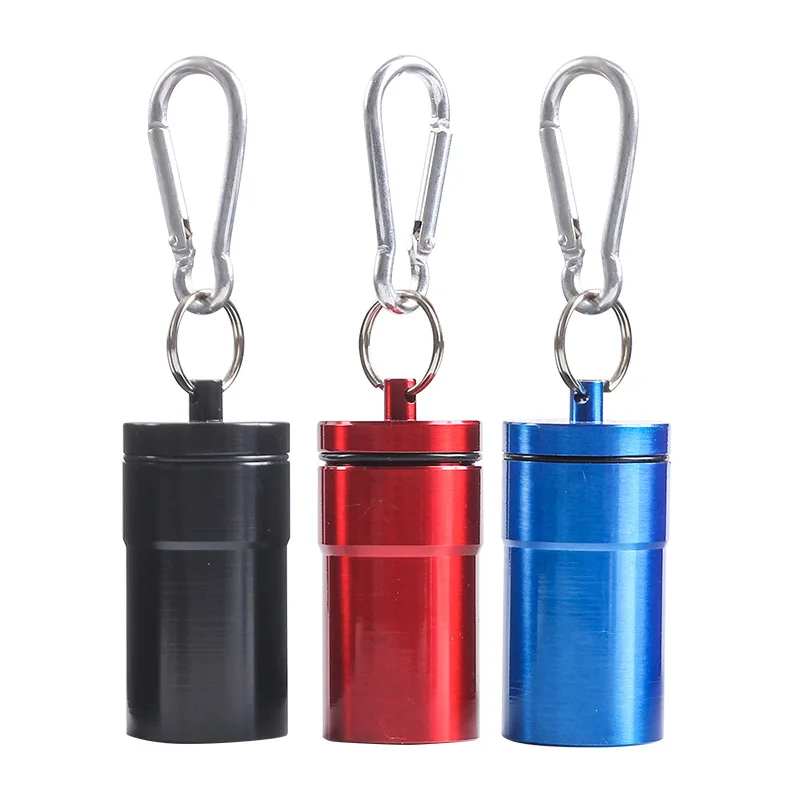 1Pc Mini Portable With Lid Aluminum Storage Tube Holder Outdoor mountaineering Buckle Ashtray Smoking Accessories