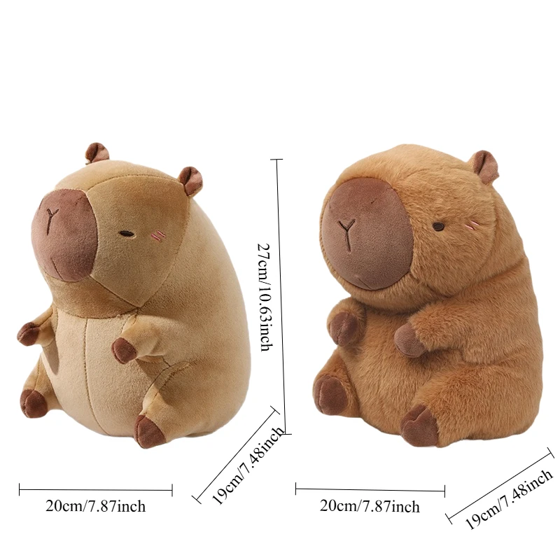 Tragbares Cartoon-Capybara-U-förmiges Plüschkissen, 2-in-1, Reise-Nackenstützkissen, niedliches Plüsch-Wurfkissen, Bürostuhlkissen – Detail 1