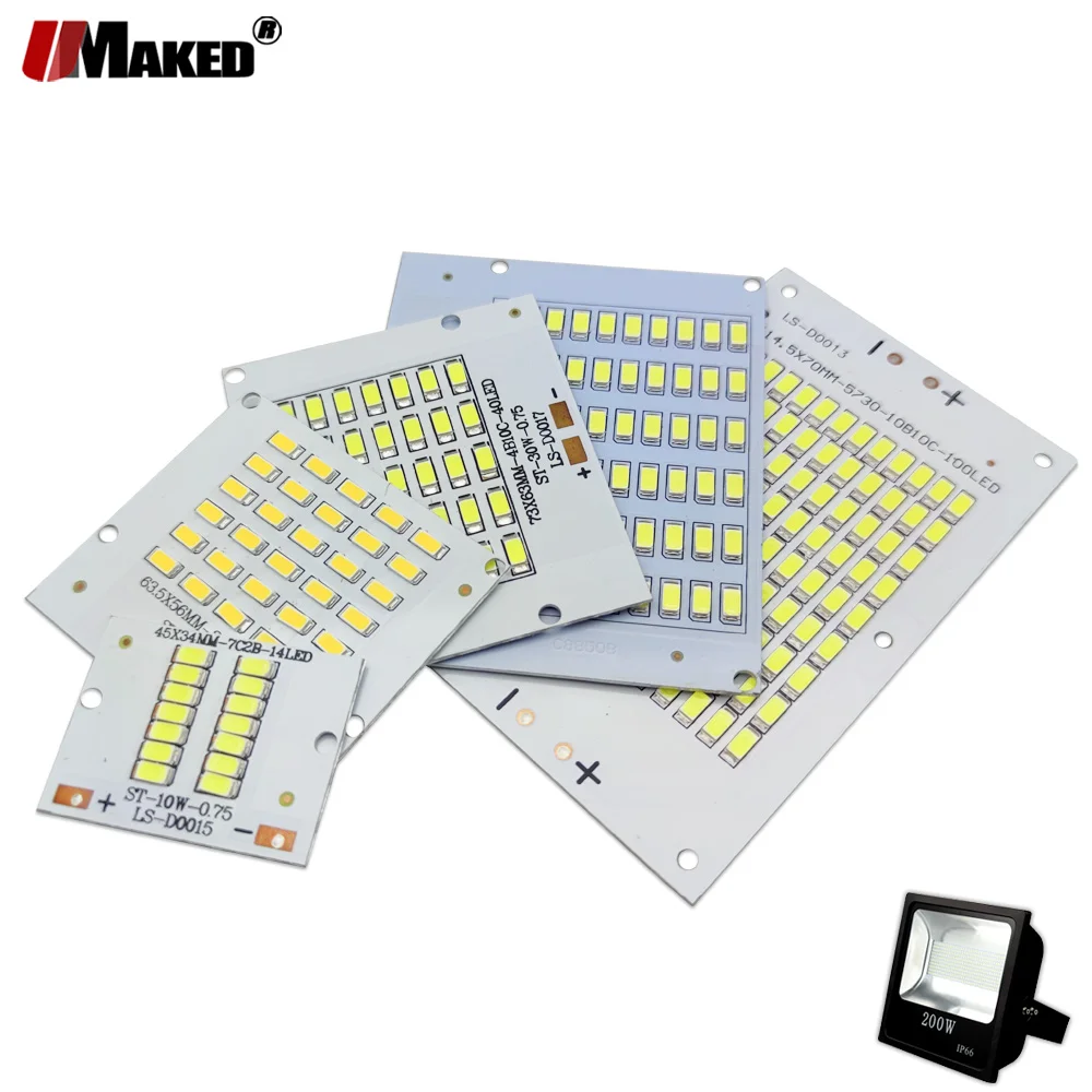 5PC LED PCB Floodlight Plate10W 20W 30W 50W 100W SMD 5730 radiator aluminiowy źródło światła wymienić Panel na lampy uliczne DIY