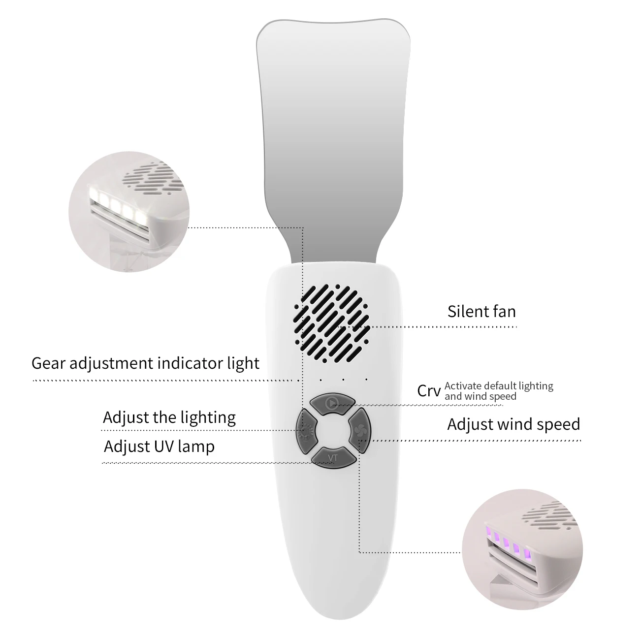 Dental Anti-Fog Mirrors Fog Free Intraoral Photography Stainless Steel Mirror with LED Light Orthodontic Reflectorshoto System