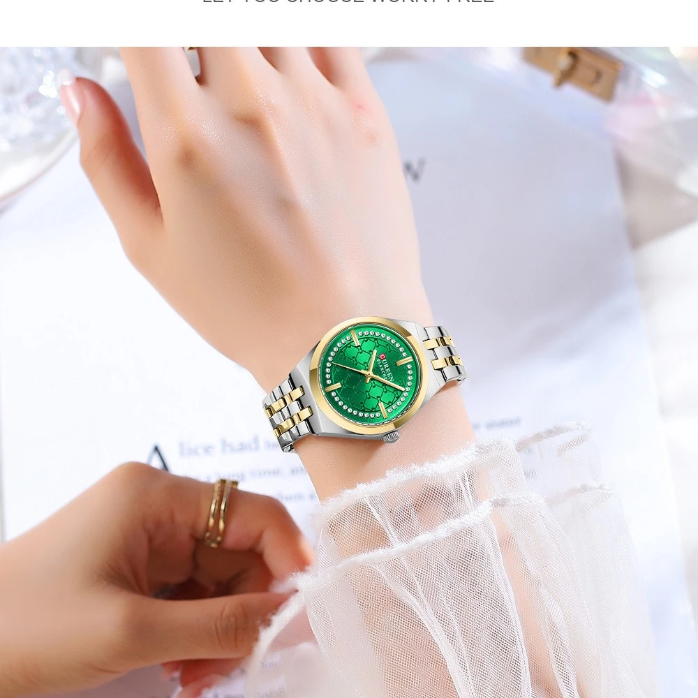 Curren 9096 Reloj Mujer الفاخرة حزام ناقل من الفولاذ ساعة نسائية موضة مطعمة الماس مقاوم للماء ساعات للنساء Relojes Para Damas