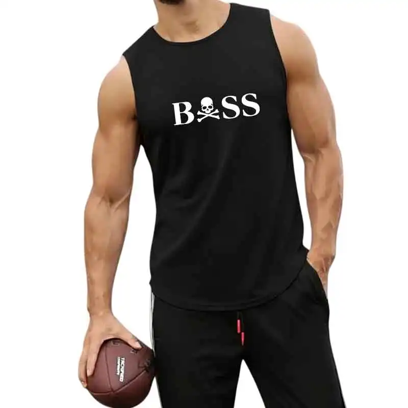 Fitness loose men tank top  sleeveless t-shirt fitness clothes basketball training vest men sport undershirt