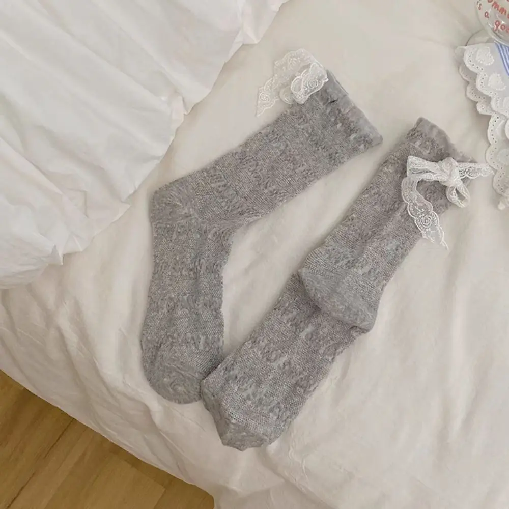 3 أزواج بلون كشكش مقوس دانتيل الجوارب Ins نمط تنفس منتصف جوارب أنبوبية رقيقة الإناث الجوارب الحلو الجوارب النساء الشارع الشهير #2