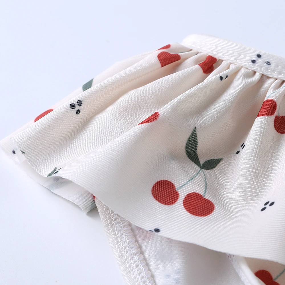 Kinder Mädchen Badeanzug Sommer Bikini Mädchen Badeanzug Langarm Kinder Bademode mit Hüten – Detail 7