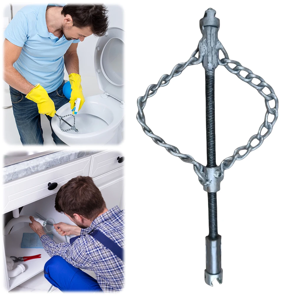 Pipe Maintenance Tool Multi-Purpose Spring Oil Plugging Pipe Dredger Stainless Steel Dredging Sewer Tool for Kitchen Bathroom