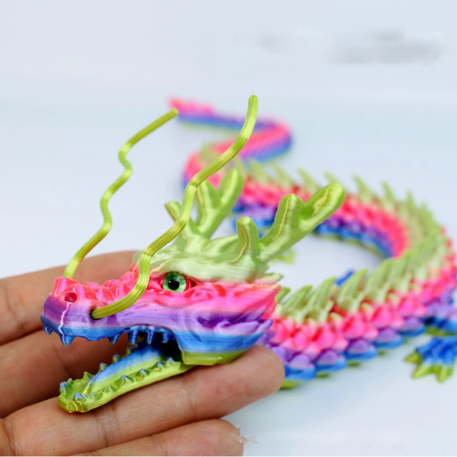 

60cm 3D Printed Open Mouth Dragon Ornament With Eyes Full Body Joints That Can Move Home Decorations Are Worth Collecting Toy