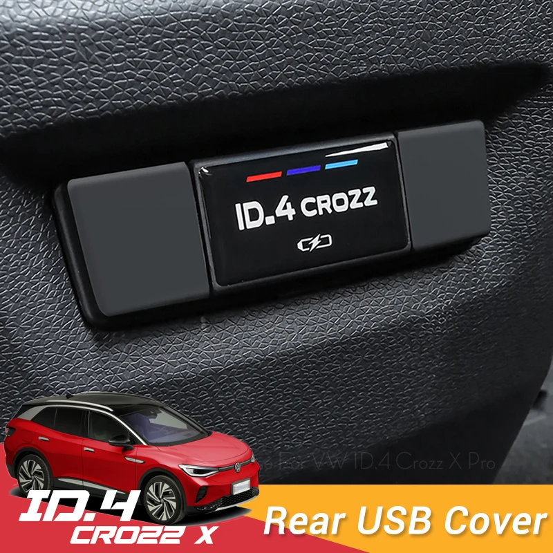 

Car Rear Console Center USB Equip Charging Port Protective Cover Dust-proof Frame for VW ID.4 ID4 ID6 crozz X 2021 2022 2023