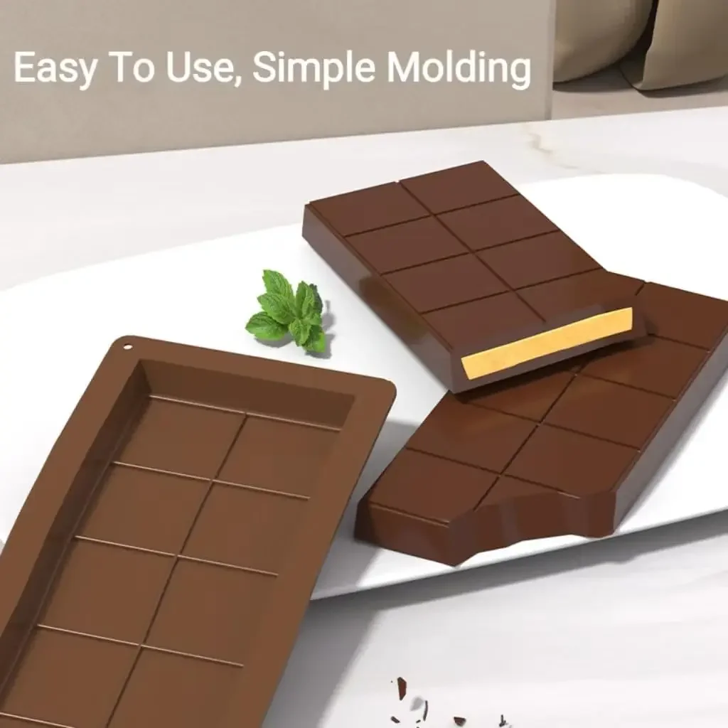 Chocolate Bar Mold - Non-Stick Chocolate Molds, Food Grade Silicone Deep Choccy Dubai Chocolate Bar Pistachio image 6