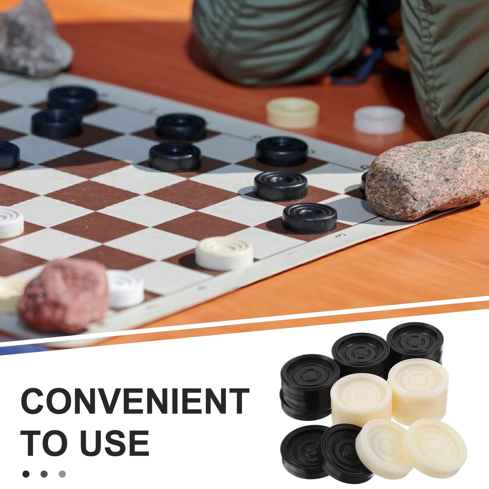 24 قطعة من قطع الداما البلاستيكية للوحة الطاولة بديلة لرقائق الشطرنج قطعة مدقق مستديرة للاستخدام المنزلي والترفيه #2
