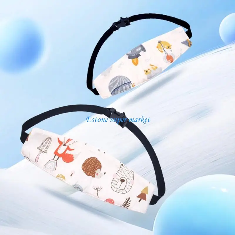 090B حزام تثبيت رأس الطفل المرن لدعم سلامة عربات الأطفال، يمكن غسله في الغسالة #3