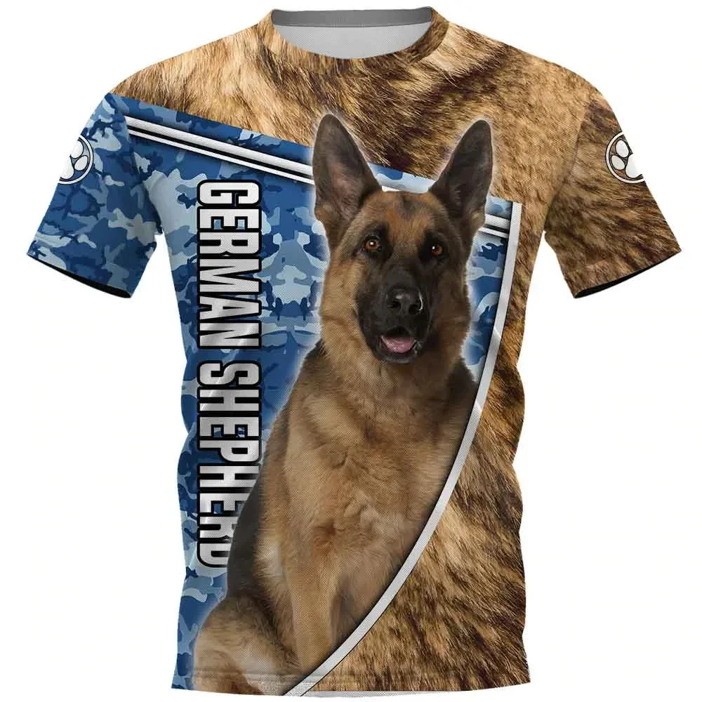 HX moda animales camisetas 3D gráfico pelo pastor alemán impreso camisetas Chihuahua camiseta Casual Tops Harajuku Hip Pop Tops