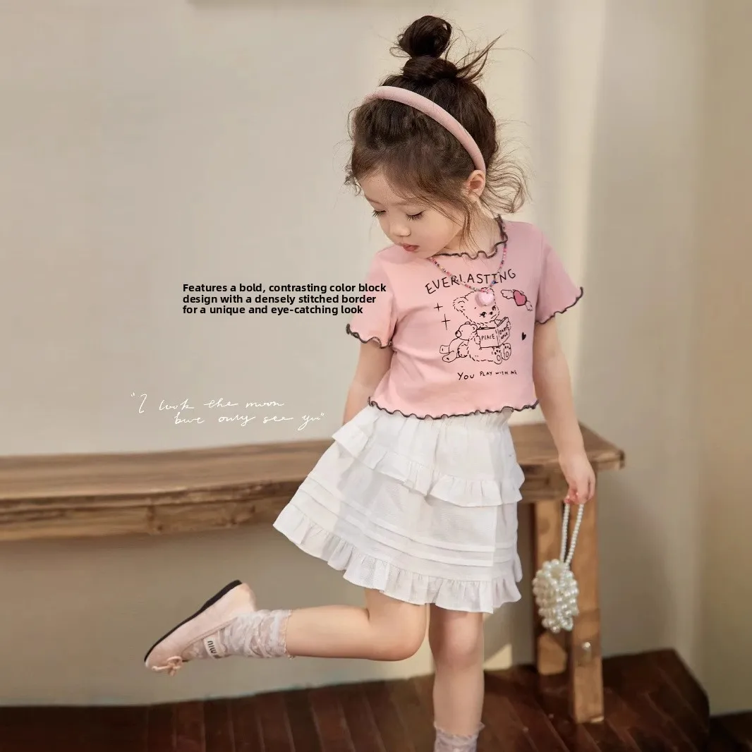 18M-5-year-old Baby Casual Clothes Cute Cartoon Animal Print Short Sleeved T-shirt Boys and Girls Daily Versatile Summer New