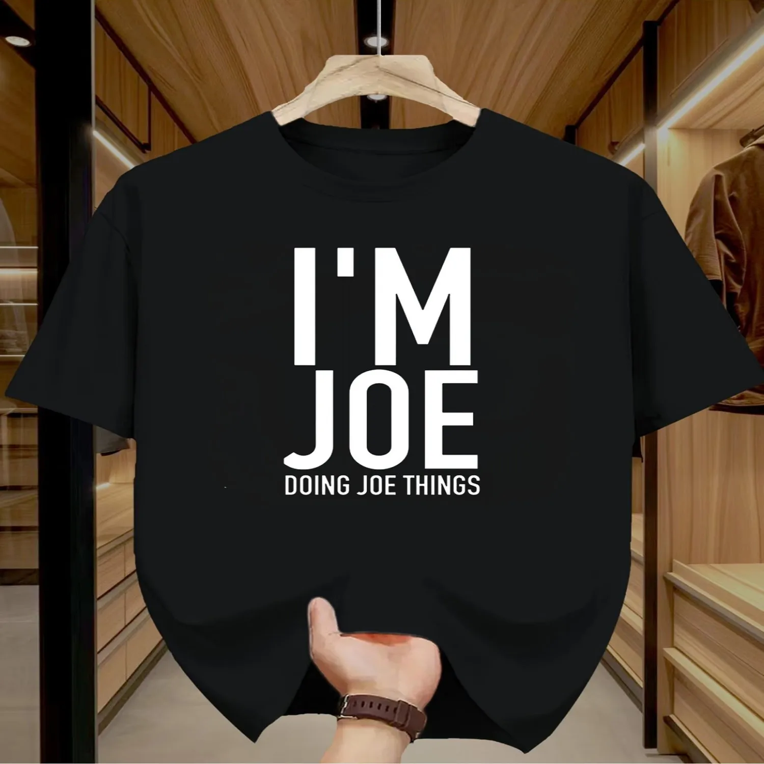Men's Funny _I'm Joe Doing Joe Things_ Retro T-Shirt - Humorous Crew Neck Short Sleeve Tee with Joe Graphic Print, Machine Washable Casual Shirt Suitable for Casual Attire Gifts Gift for him, Retro graphic tee