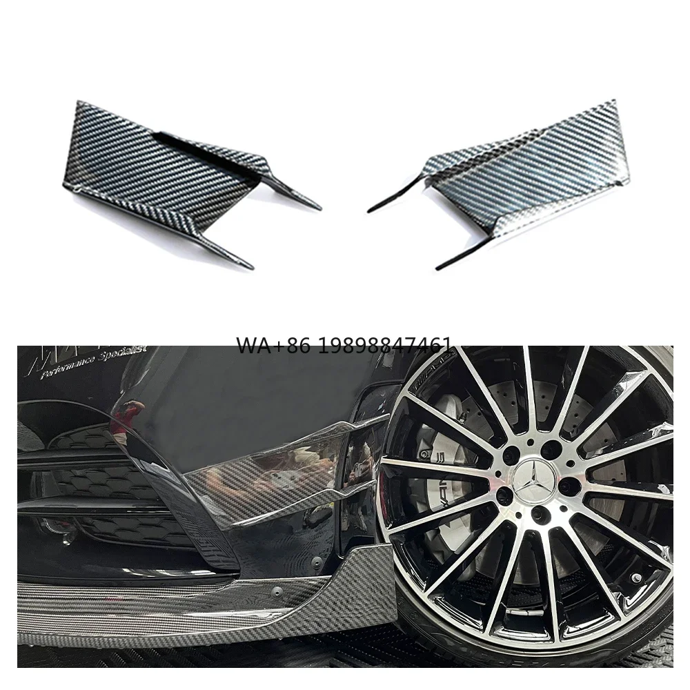 

Dry Carbon Fiber Side Fins Splitter Trim Front Bumper Canards Strip for Mercedes BENZ AMG A35