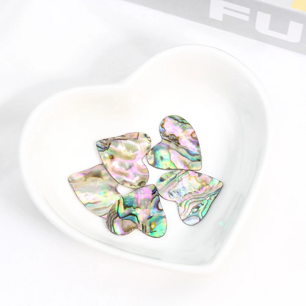 4pcs Abalone Shell Heart Patch Double-side sheet Paua Paper Home Decor Ornament Charms Woman Flatback Jewelry Making Accessory