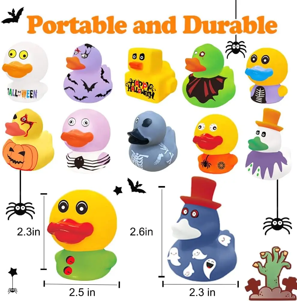 Halloween Rubber Duck,Bath Toy Assorted Duck for Kid Trick or Treat Bag,Halloween Rubber Duck for Jeep Ducking,Goodie Bag Party