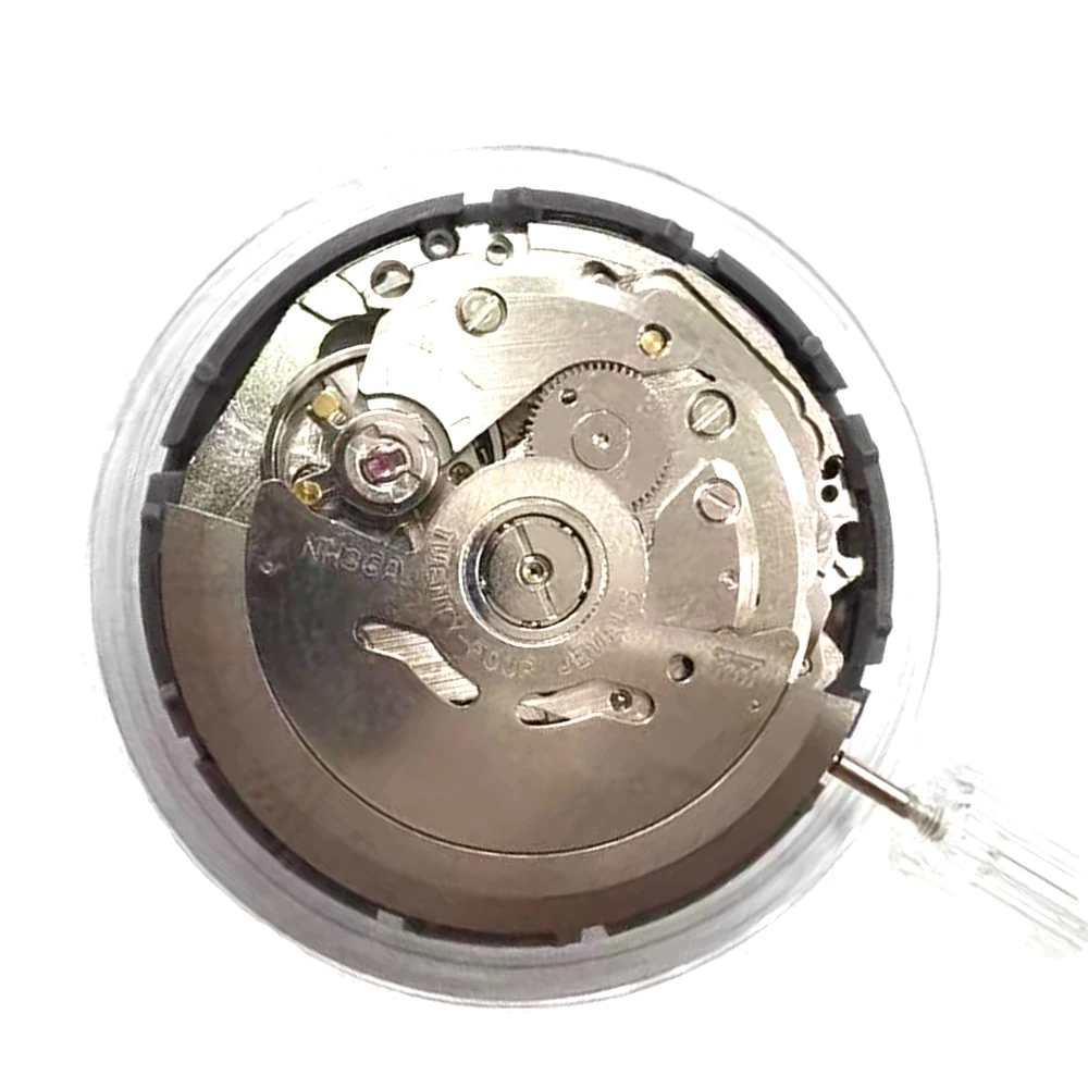 Japanese Original NH36 Movement Automatic Winding High-precision Dual Calendar Black Movement 3/3.8 o'clock Crown