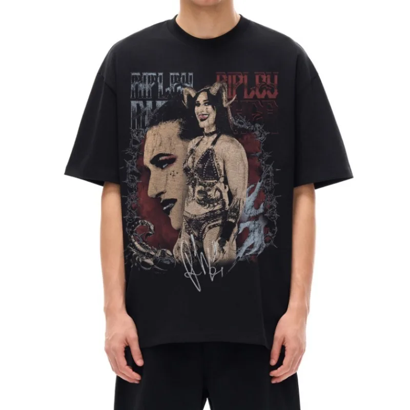 

Rhea Ripley Merch Tee 2025 Merch T-shirt Men Short Sleeve Funny Tee Unisex Tops Oversized Summer T shirts Young Cool Tops