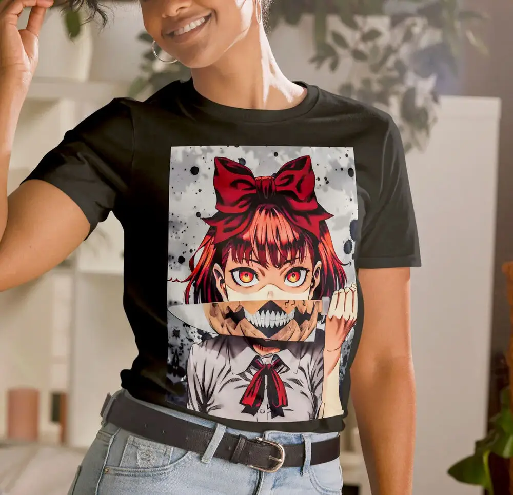 

Anime Girl Creepy Horror Skull Unisex T-Shirt High Quality 100%Cotton Short Sleeve