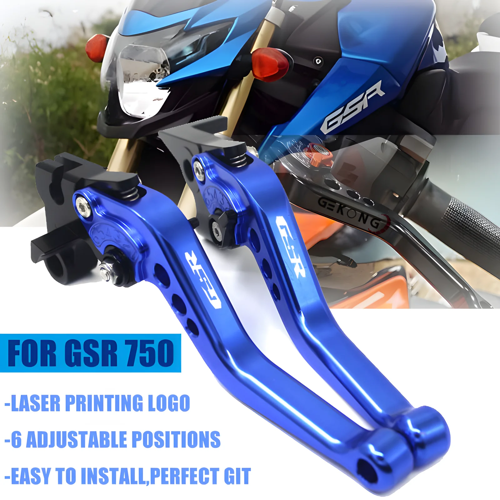 

For SUZUKI GSR 750 2011-2018 GSR 600 2006-2011 GSR 400 2008-2012 Motorcycle Accessories CNC Short Brake Clutch Levers LOGO GSR