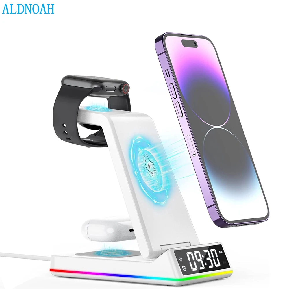 

Wireless Charger for Multiple Apple Devices 3 in 1 Wireless Charging Station Dock for iPhone 14 13 12 Watch 8 7 6 SE AirPods Pro