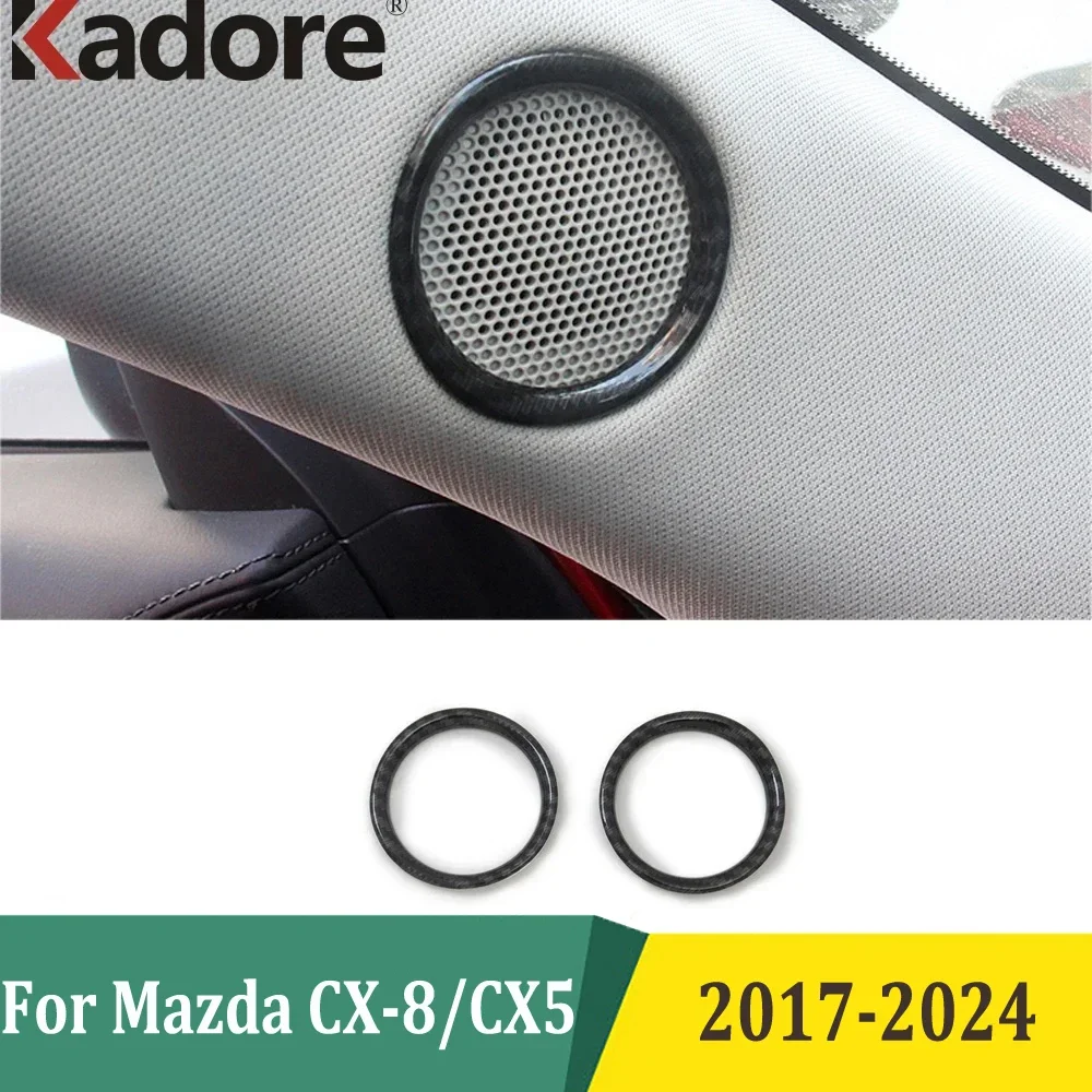 

For Mazda CX-5 CX5 CX8 2017-2022 2023 2024 KF Front Window A Pillar Door Audio Speaker Ring Cover Trims Inner Car Accessories