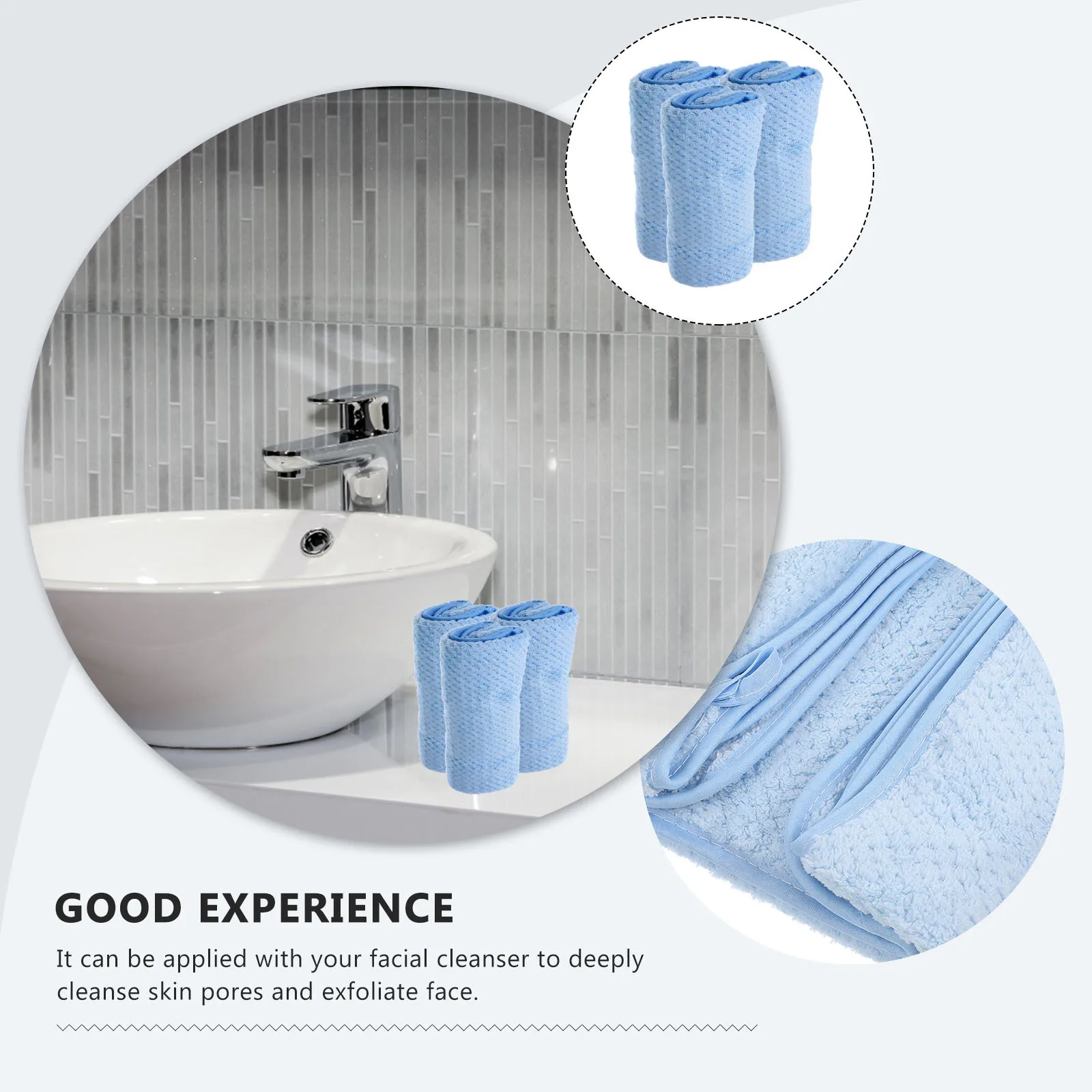 

3Pcs Premium Coral Fleece Facial Washing Cloths Soft Comfortable Fit for All Hands Exfoliate Cleanse Pores Remove Makeup