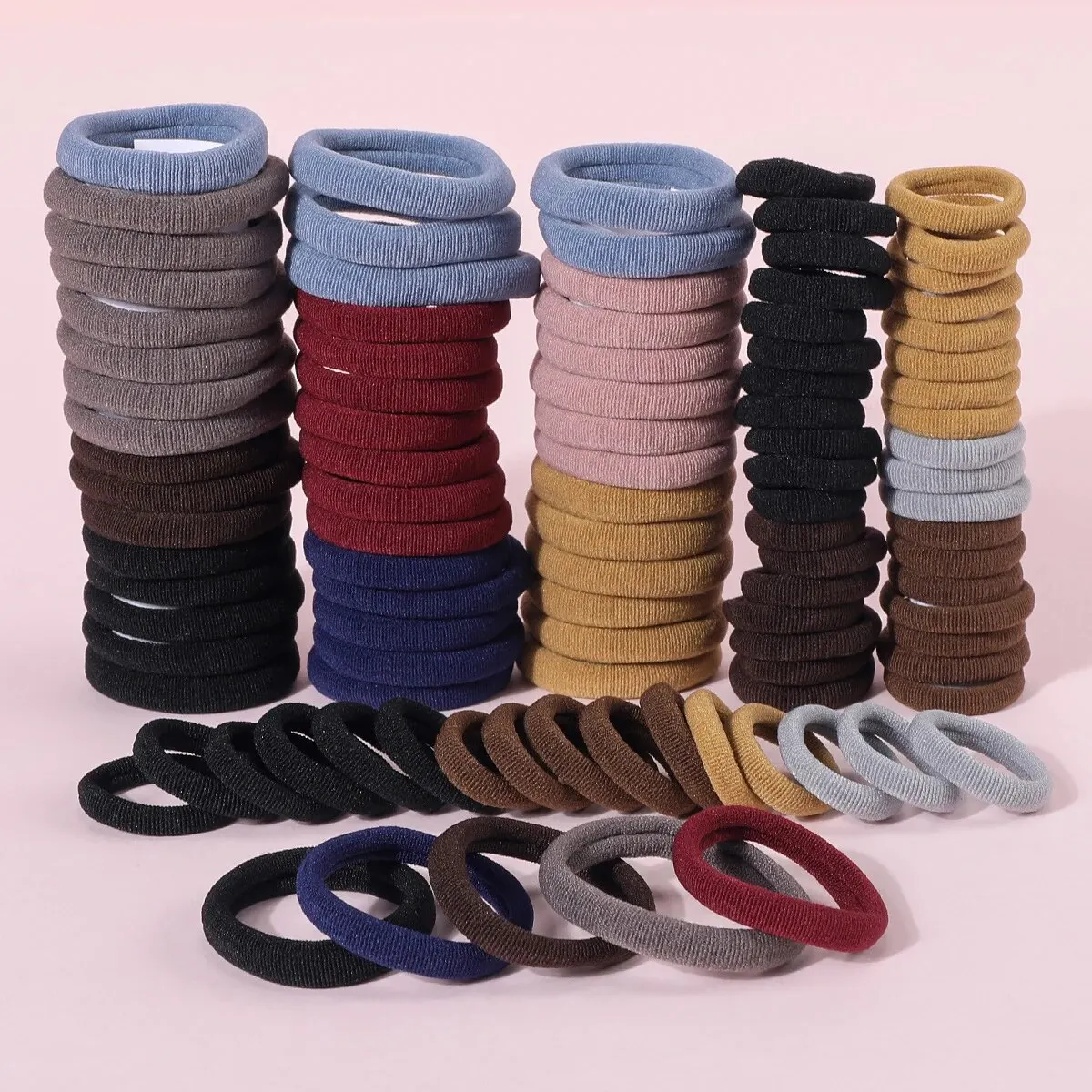 100Pcs Girls Elastic Hair Bands 2.5CM 4CM Colorful Hair Ties Children Ponytail Holder Headband Scrunchies Girls Hair Accessories