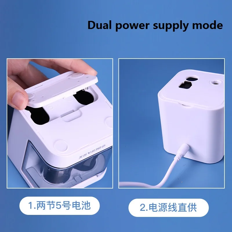 Beifa Electric Pencil Sharpener School Stationery연필깎이 точилка для карандашей USB Dual Power Supply Double Hole Student Supplies