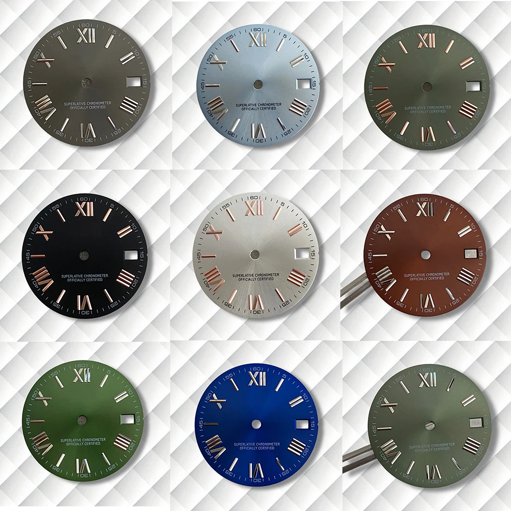 

28.5mm S Logo High Quality Rome Dial Fit NH35/NH36 Japanese Automatic Movement Sunray Dial Watch Modification Accessories
