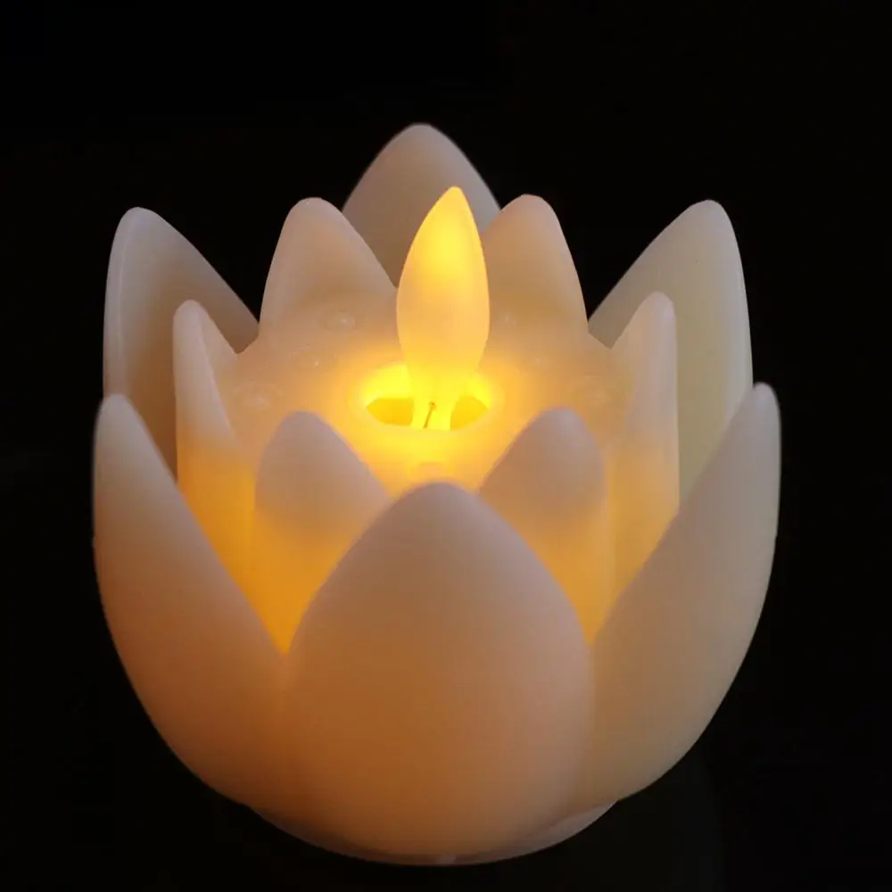 Home Decor Plastic Lotus Lamp Colorful Flickering Electronic Candle Lamp Creative Exquisite LED Night Light Child Holiday Gift