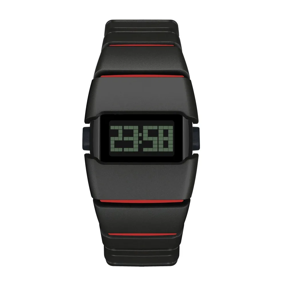 American Fashion LED Electronic Watch Waterproof Rectangular Dial Quartz Watch Silicone Watch Strap Men's Electronic Watches