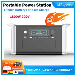 1800W Portable Power Station,220V 1024WH,  Electric Machine , Lifepo4 Battery Pure Sine Wave, For Outdoor Camping For Home