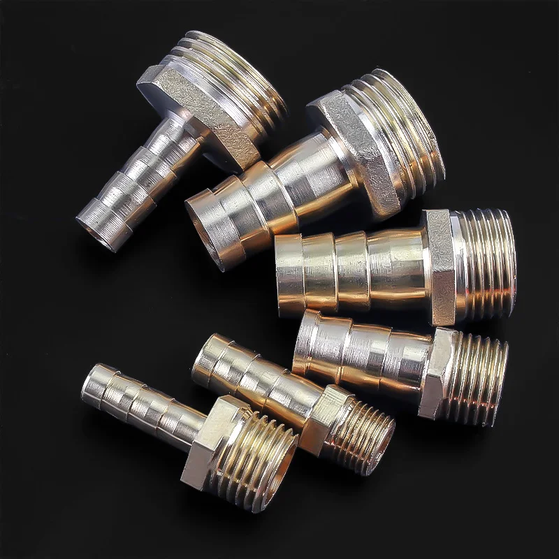 Encaixe de tubulação do conector do pagode para a água do gás, linha masculina, mangueira comum de bronze, PC 6mm, 8mm, 10mm, 12mm, 14mm, 1mm, 2mm,