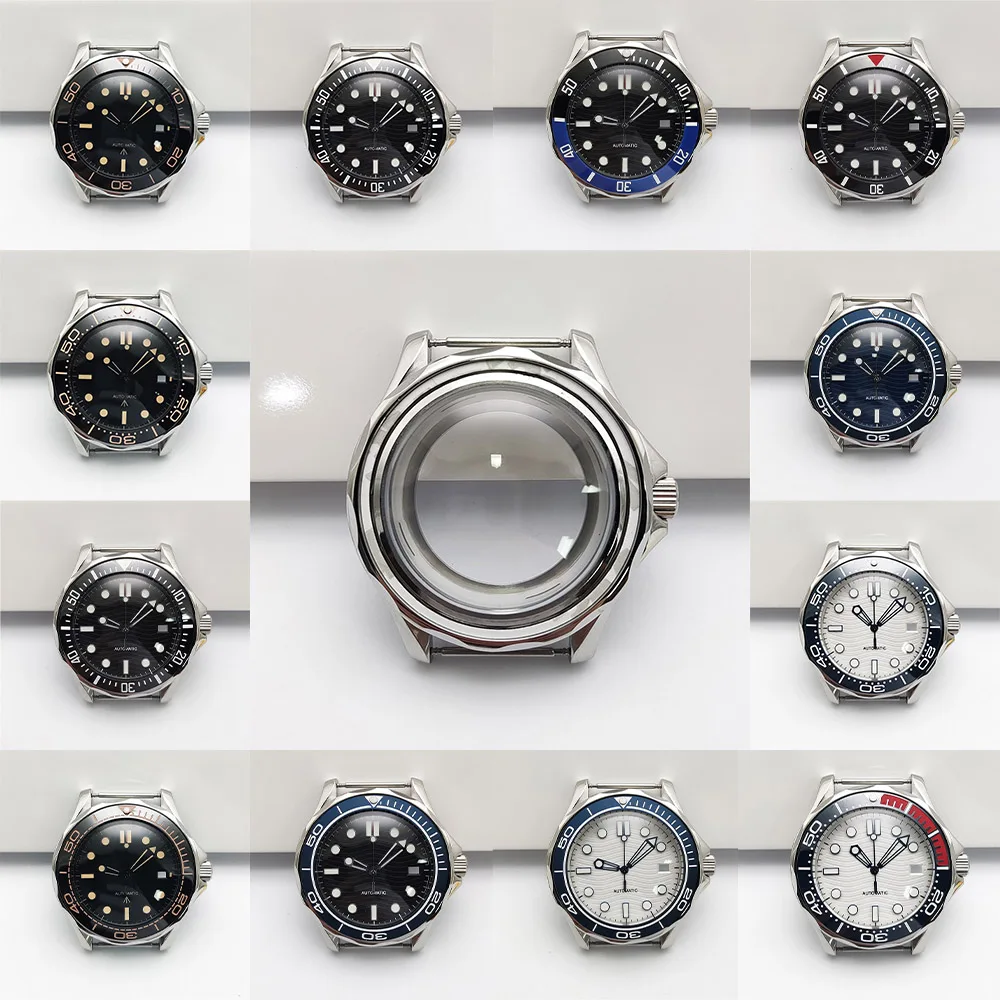 

NH35/8215 Case 42mm Diving Watch 316L Stainless Steel Sapphire Crystal 10 Bar Water Resistant Transparent Case Back Case Kits