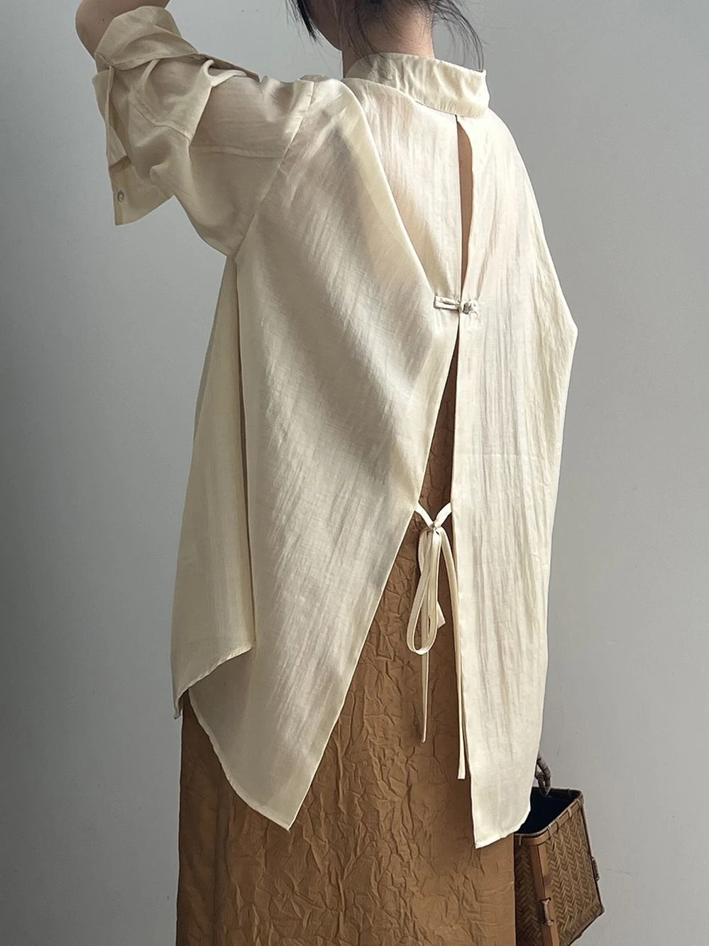 Nuevo Chino Sle mujer protección solar irt seda diseño sensación pequeño ence verano Collar largo Sve ajuste suelto