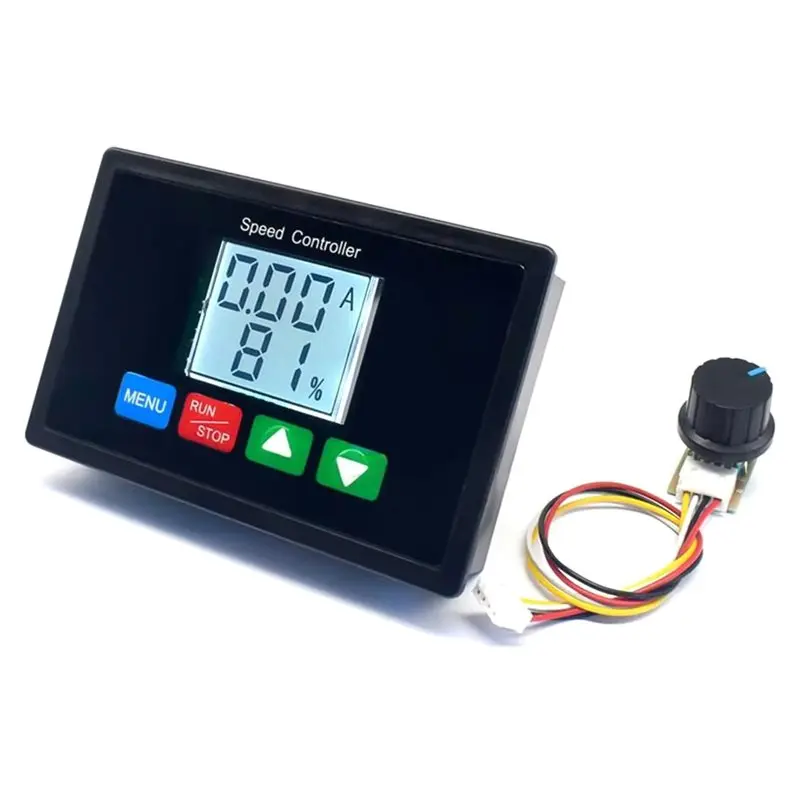 A97I-Motor Governor Voltmeter Ammeter 10-55V 20A PWM Speed Controller PWM Speed LCD Digital Display