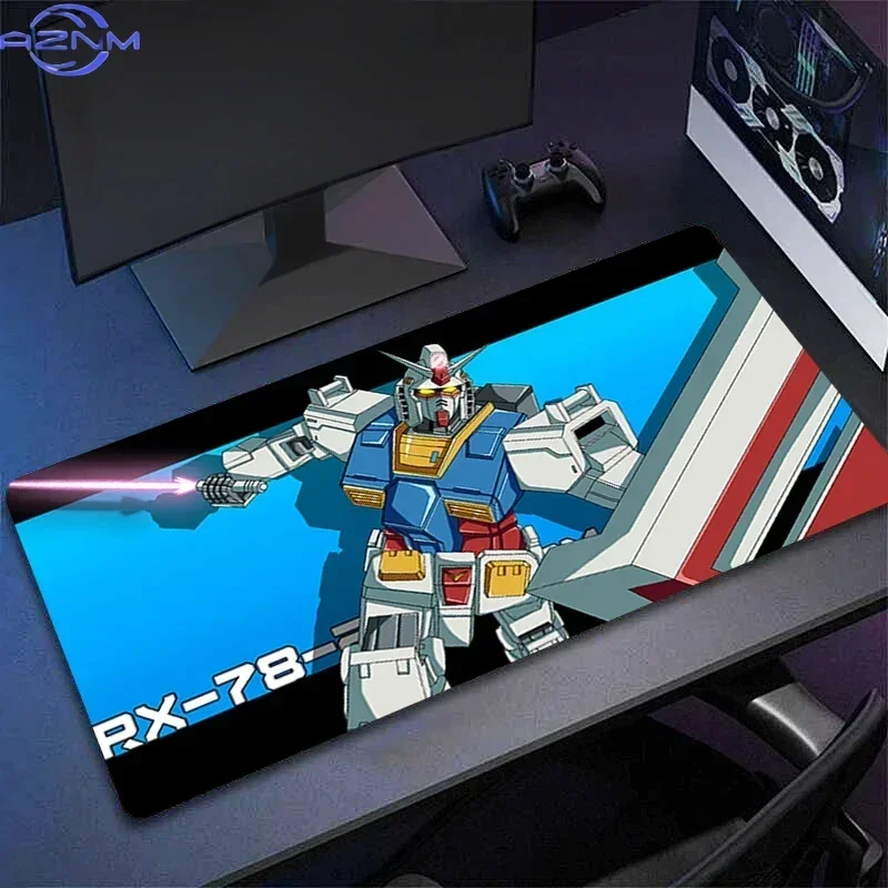 Anime RX78 Mecha Blue Background Mouse Pad, Rubber Non-Slip Base, Smooth Surface for Computer Gaming, Desktop Keyboard and Offic