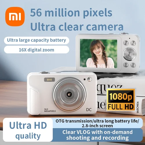 Cámara Digital Xiaomi 1080P, cámara para estudiantes de 56MP, cámara de vídeo Digital antivibración para exteriores, grabadora de vídeo Flash, cámara de vídeo pequeña