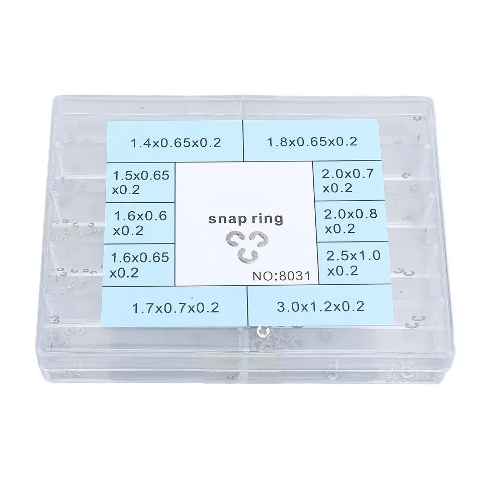200pcs Precision Stainless Steel Watch Pusher Button Metal Material 10 Sizes Snap Ring Watch Repair Kit Watch Repair