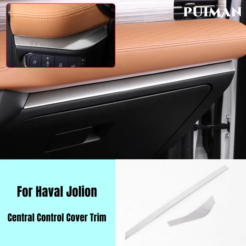 Car Styling Interior Center Console Beside Cover Stainless Steel Cover Stickers Accessories For GWM Haval Jolion 2021 2022 LHD