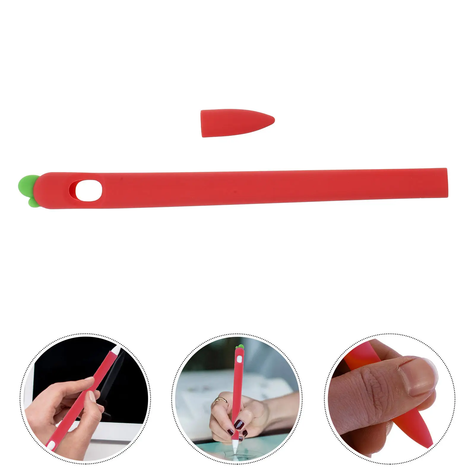 Silicone Stylus Pen Protector Compatible with Pencil 1 Soft Sleeve Carrot Design Comfortable Durable Cover Stylus Cover